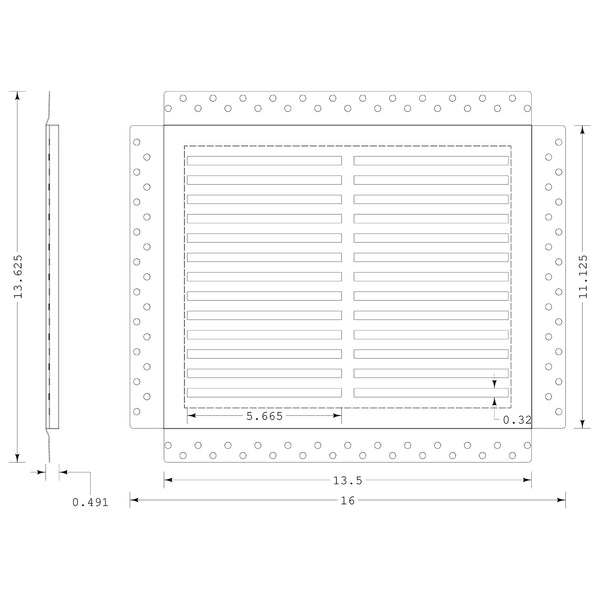 CliqueElite 14 Removable Flush Mount Air Return <br> Requires 13 3/4″ x 11 1/2″ Drywall Opening