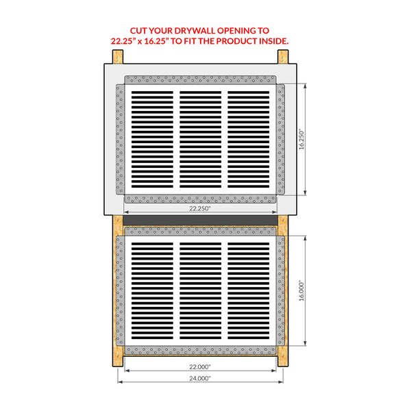 CliqueElite 2216 Removable Air Return Vent<br>22” x 16” (Drywall Opening)