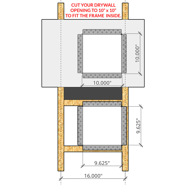 AccessPro 10 Flush Mount Access Panel<br>10” x 10” (Drywall Opening)