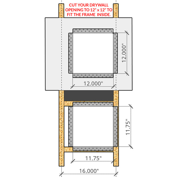 AccessPro 12 Flush Mount Access Panel<br>12” x 12” (Drywall Opening)