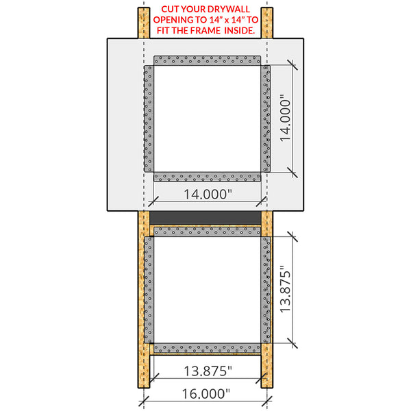 AccessPro 14 Flush Mount Access Panel<br>14” x 14” (Drywall Opening)