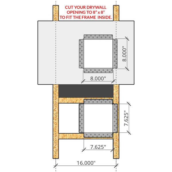 AccessPro 8 Flush Mount Access Panel<br>8” x 8” (Drywall Opening)