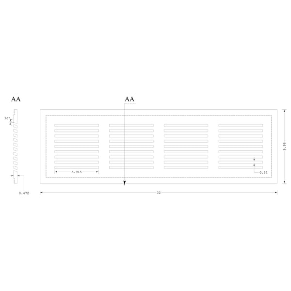 PermaFlow 30 Permanent Return Air Vent Cover<br> “30 x 6” or “30 x 8” Duct Opening