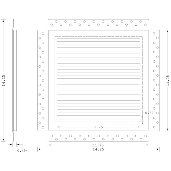 SilhouEase 12 Exhaust Fan Removable Flush Mount Bathroom Cover<br>12” x 12” Drywall Opening