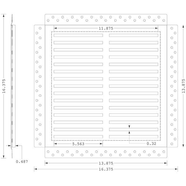 SilhouEase 14 Exhaust Fan Removable Flush Mount Bathroom Cover<br>14” x 14” Drywall Opening