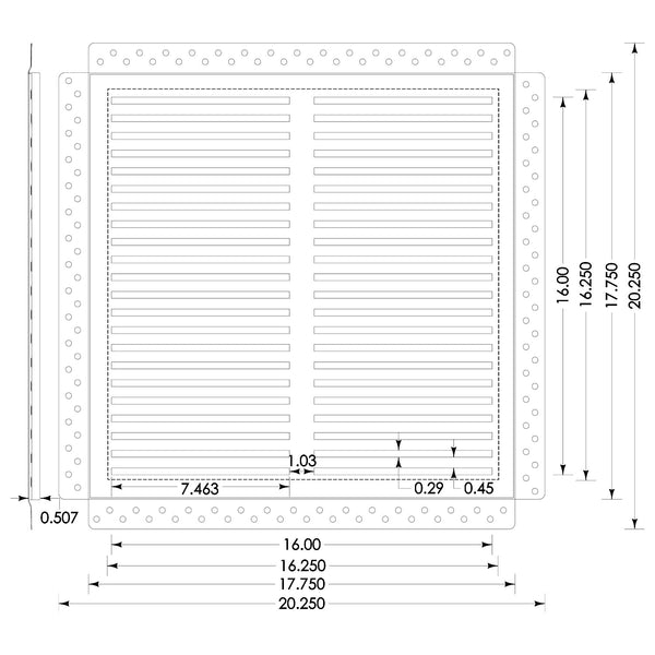 SilhouEase 18 Exhaust Fan Removable Flush Mount Bathroom Cover<br>18" x 18” Drywall Opening
