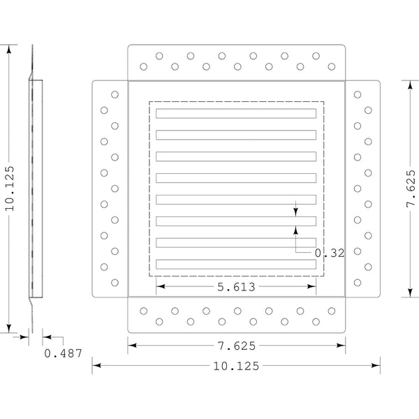 SilhouEase 8 Exhaust Fan Removable Flush Mount Bathroom Cover<br>8" x 8” Drywall Opening