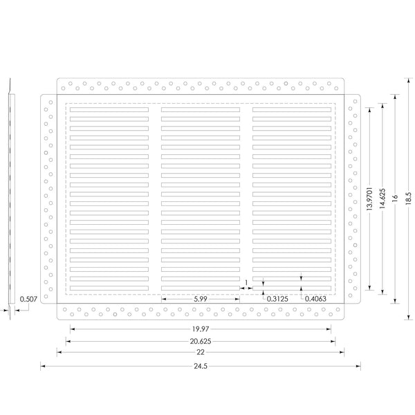CliqueElite 2216 Removable Air Return Vent<br>22” x 16” (Drywall Opening)