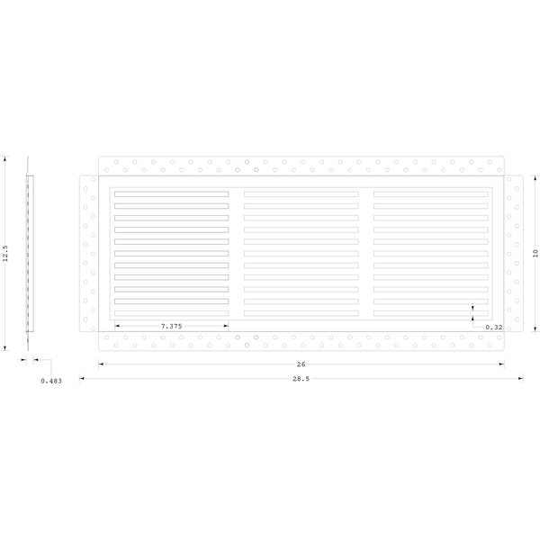 CliqueElite 24 Removable Air Return Vent<br>24” x 8” (Duct Opening) Requires 26" x 10" Drywall Opening